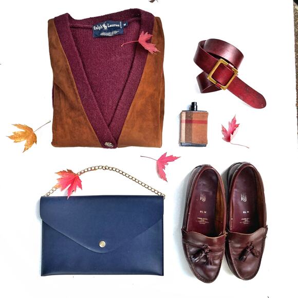 J.Crew Navy Faux Leather Envelope Clutch w/ Chain – Heritage Holiday Gift NWT - Picture 3 of 13